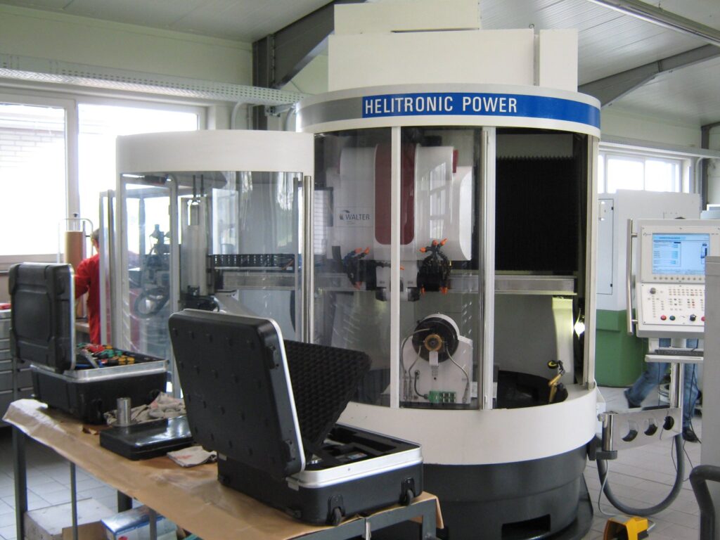 Precision CNC machining floor in an industrial machinery manufacturing facility