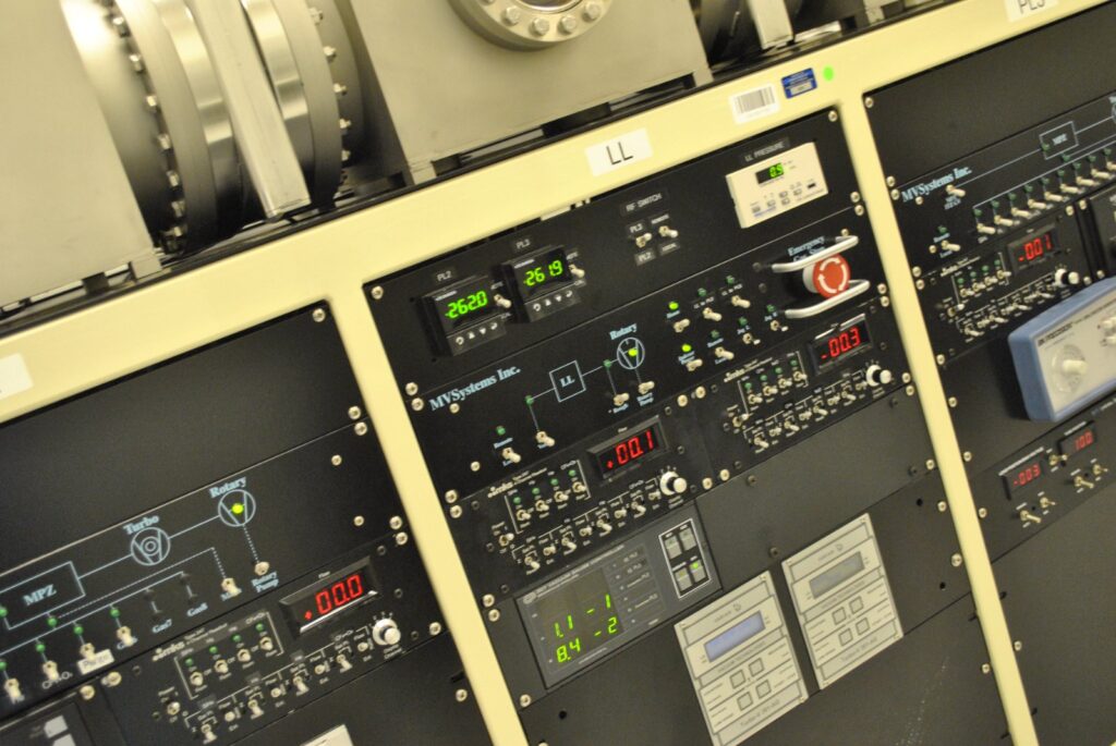 Cleanroom semiconductor fabrication line producing chips used in medical device electronics