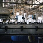 Beverage bottling line in a food and beverage plant, illustrating geopolitical supply chain risk to food and beverage suppliers
