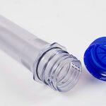 PET plastic preform with polyethylene cap, illustrating tier 2 supplier visibility in consumer goods packaging resin supply chains
